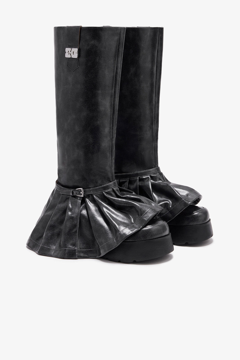 GANNI KAT HIGH BOOTS IN DARK GREY outlook