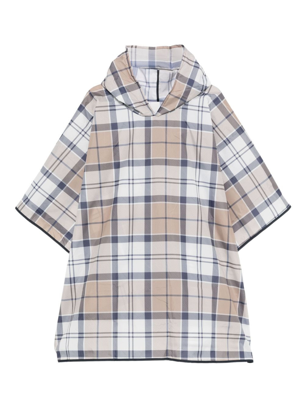 hooded chech-print scarf - 1