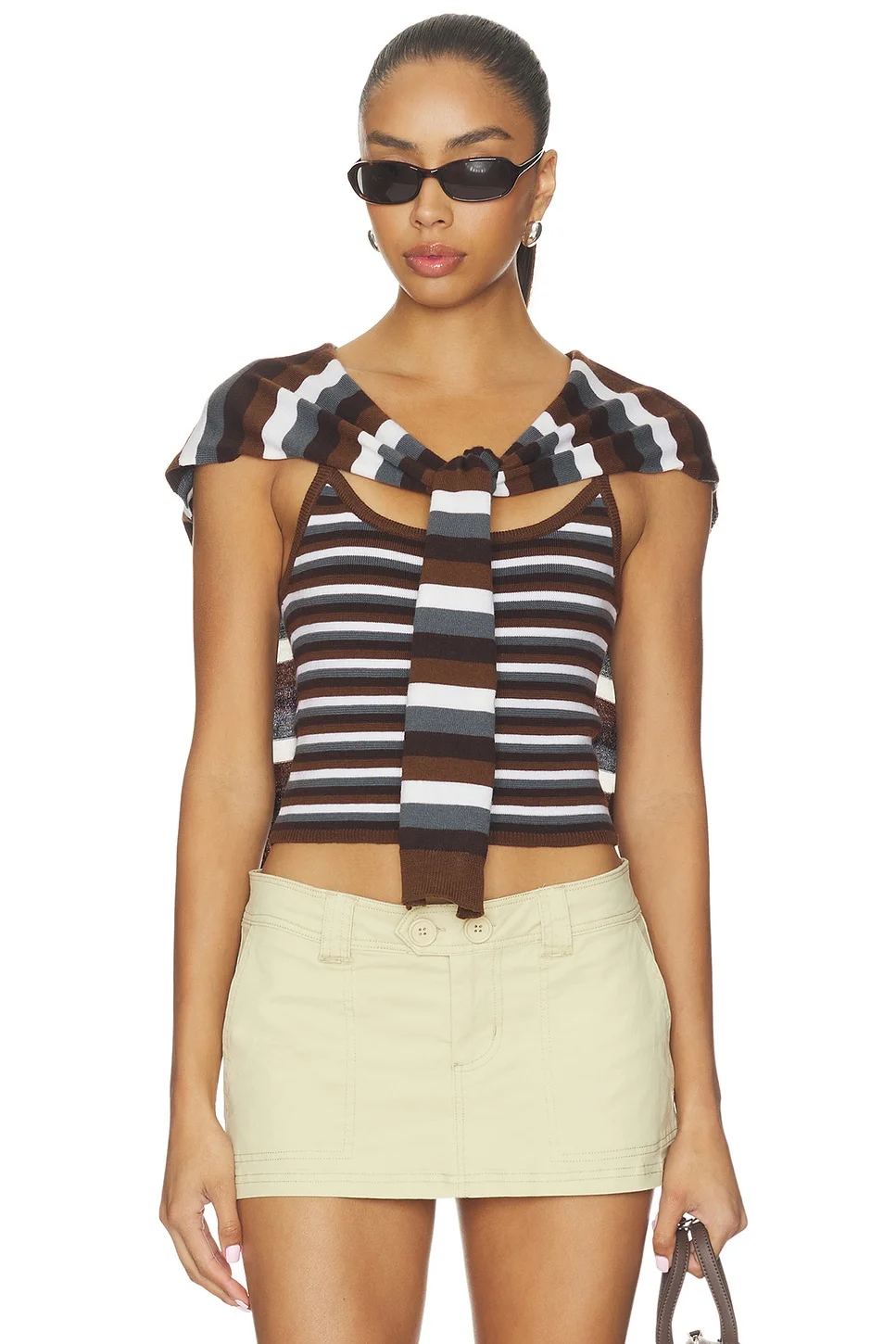 Combo Stripe Cardigan Set - 1