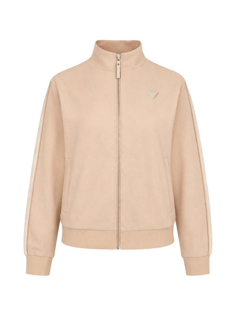 stripe-detail zip-fastening sweatshirt 1