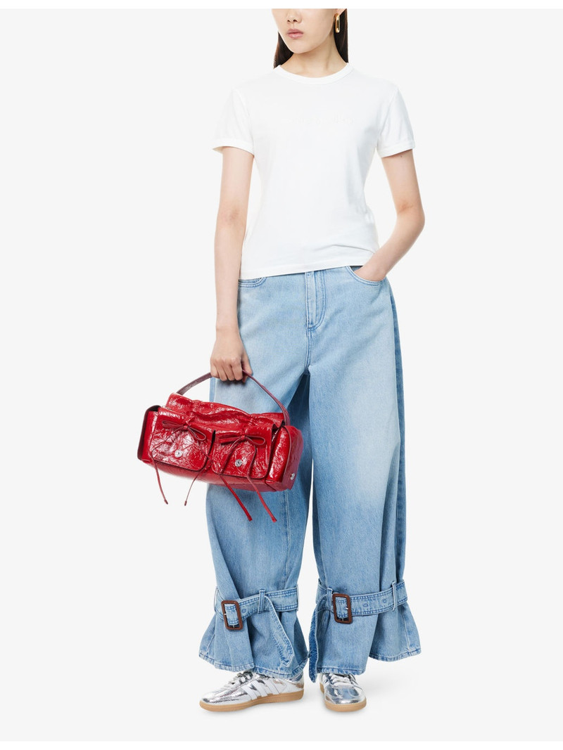 Acne Studios Brand-Embroidery Round-Neck Cotton-Jersey T-Shirt outlook