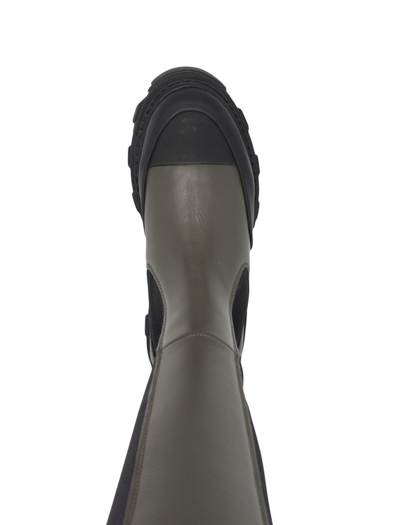 knee-high chunky leather chelsea boots 4
