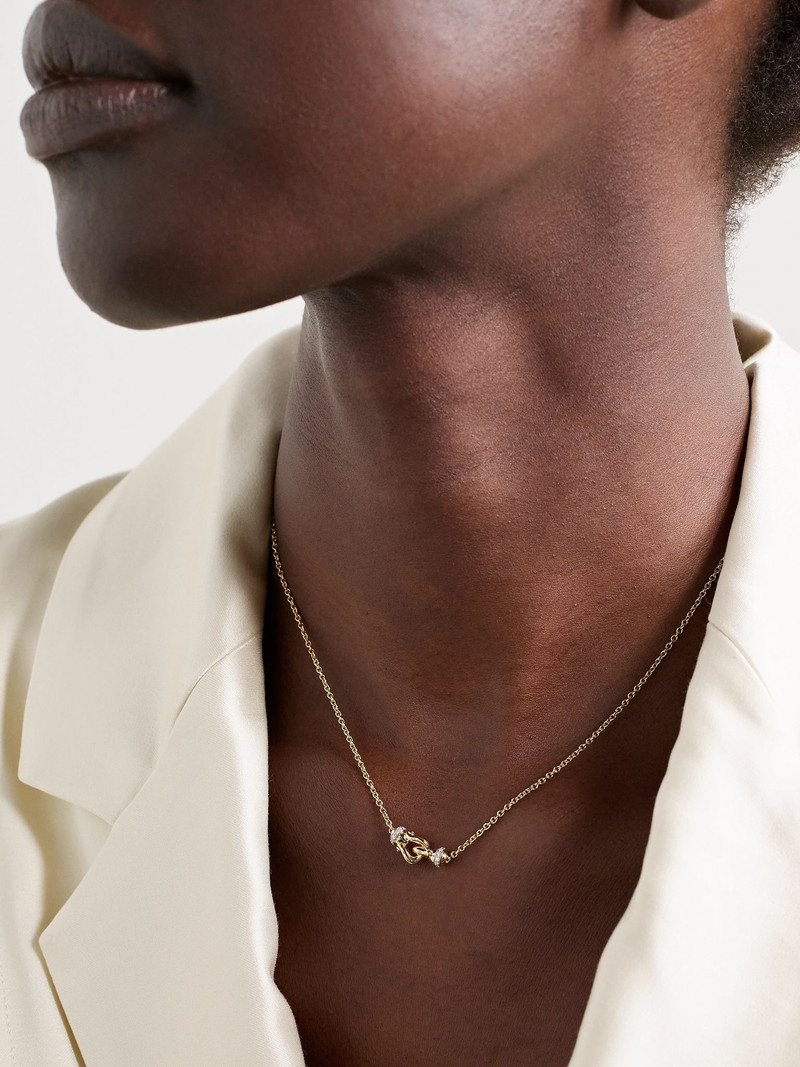 DAVID YURMAN Cable Collectibles® Petite Buckle 18-karat gold diamond necklace Gold outlook