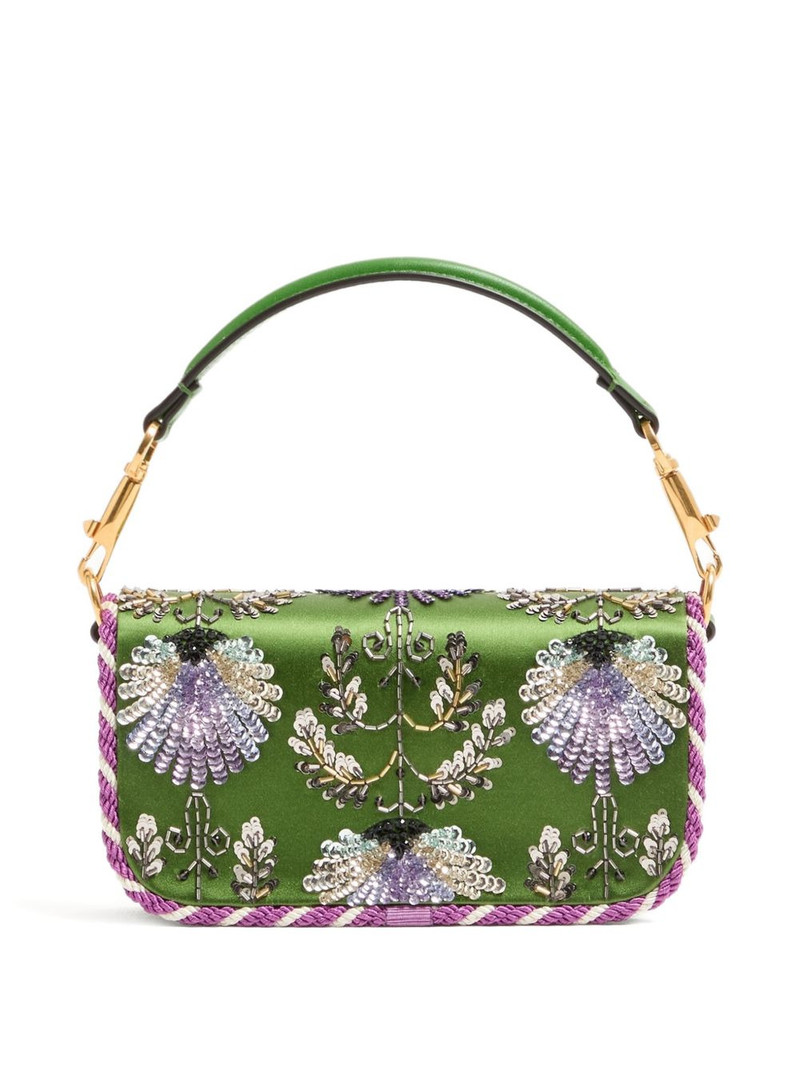 Valentino small Locò floral-embroidered VLogo-signature tote bag outlook