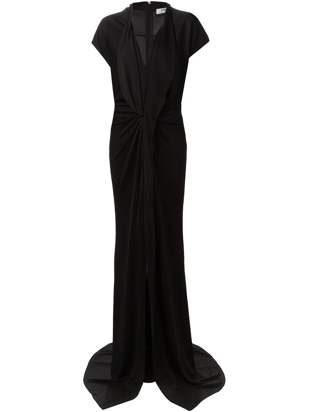 draped evening gown - 1