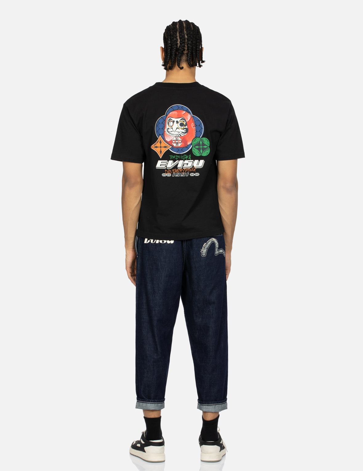 Seagull and Logo Print Balloon Fit Jeans - 5