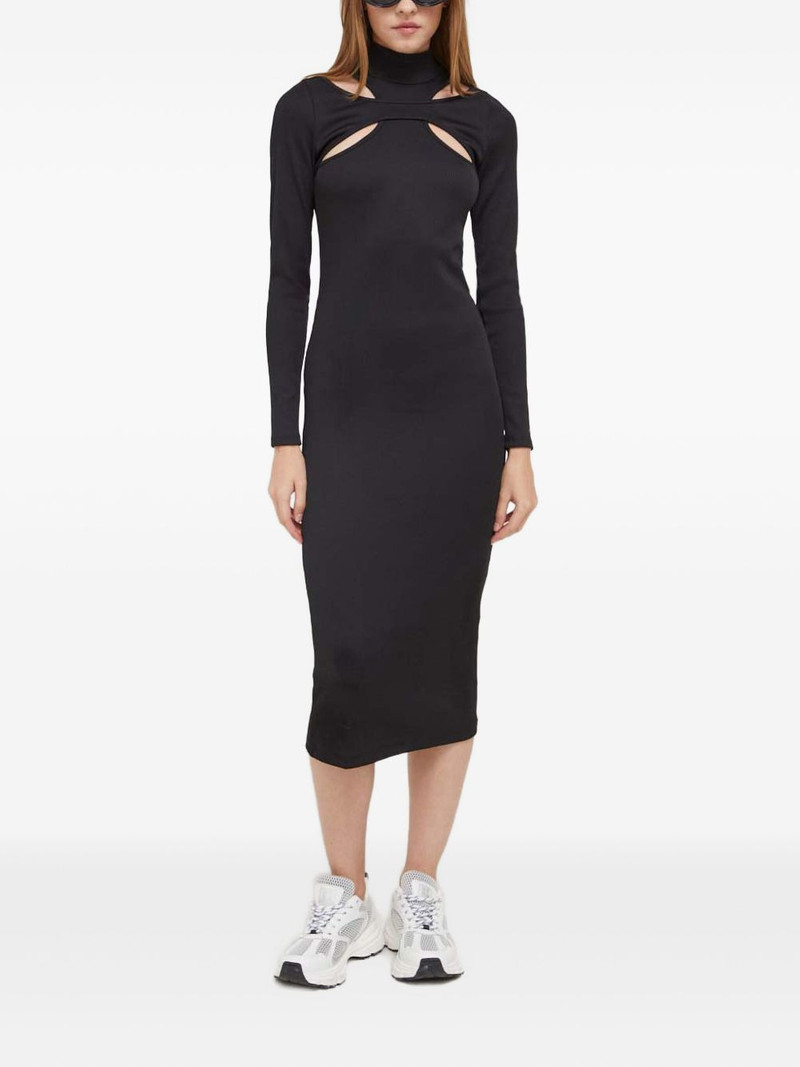 HUGO cut-out turtleneck midi dress outlook