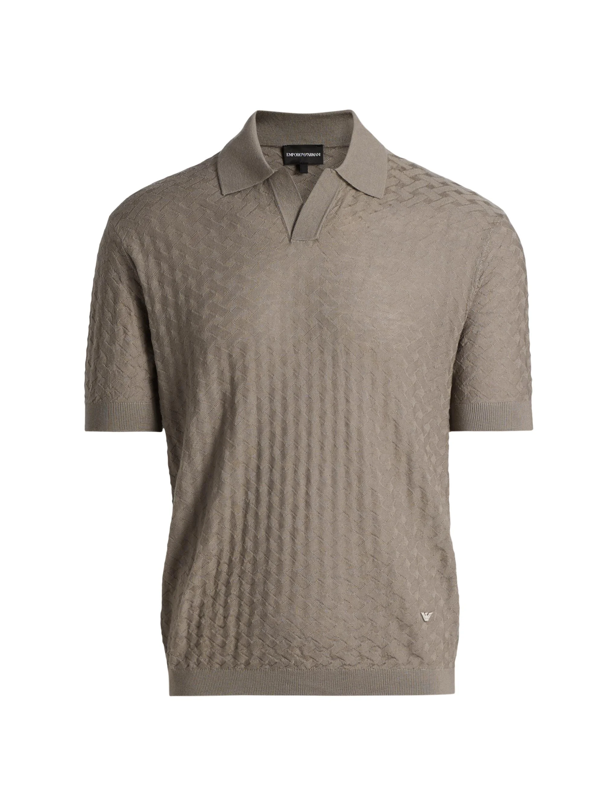 Men's Tonal Basketweave Wool Sweater - Tan - 1