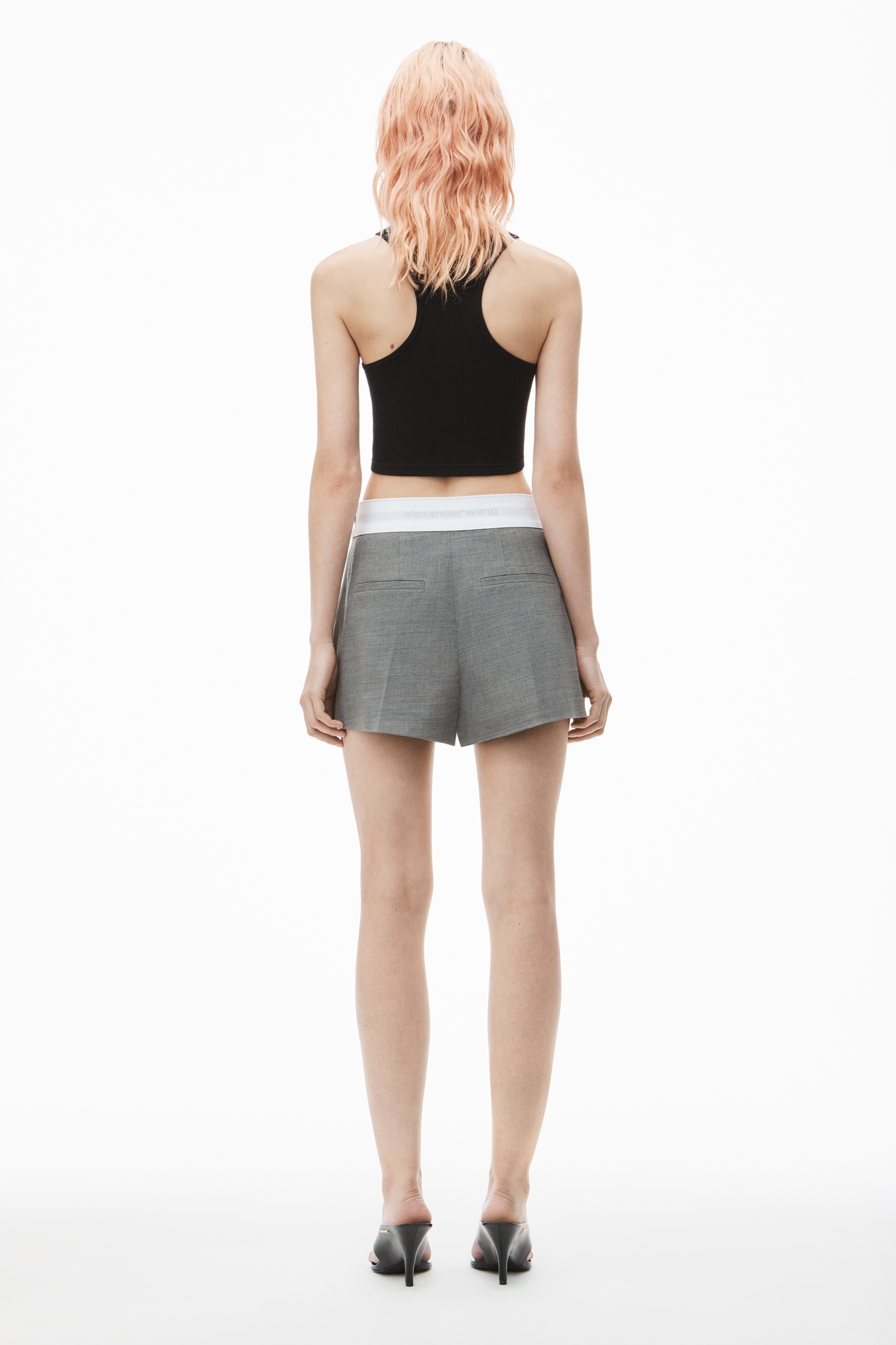 High-Waist Pleated Short with Logo Elastic - 4