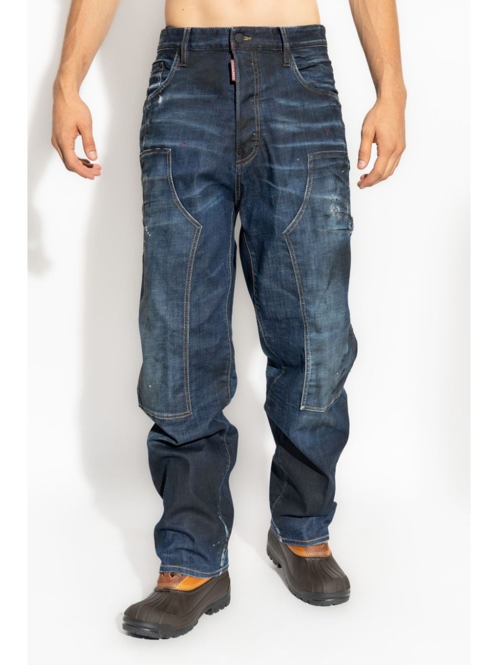 panelled loose-fit jeans - 3