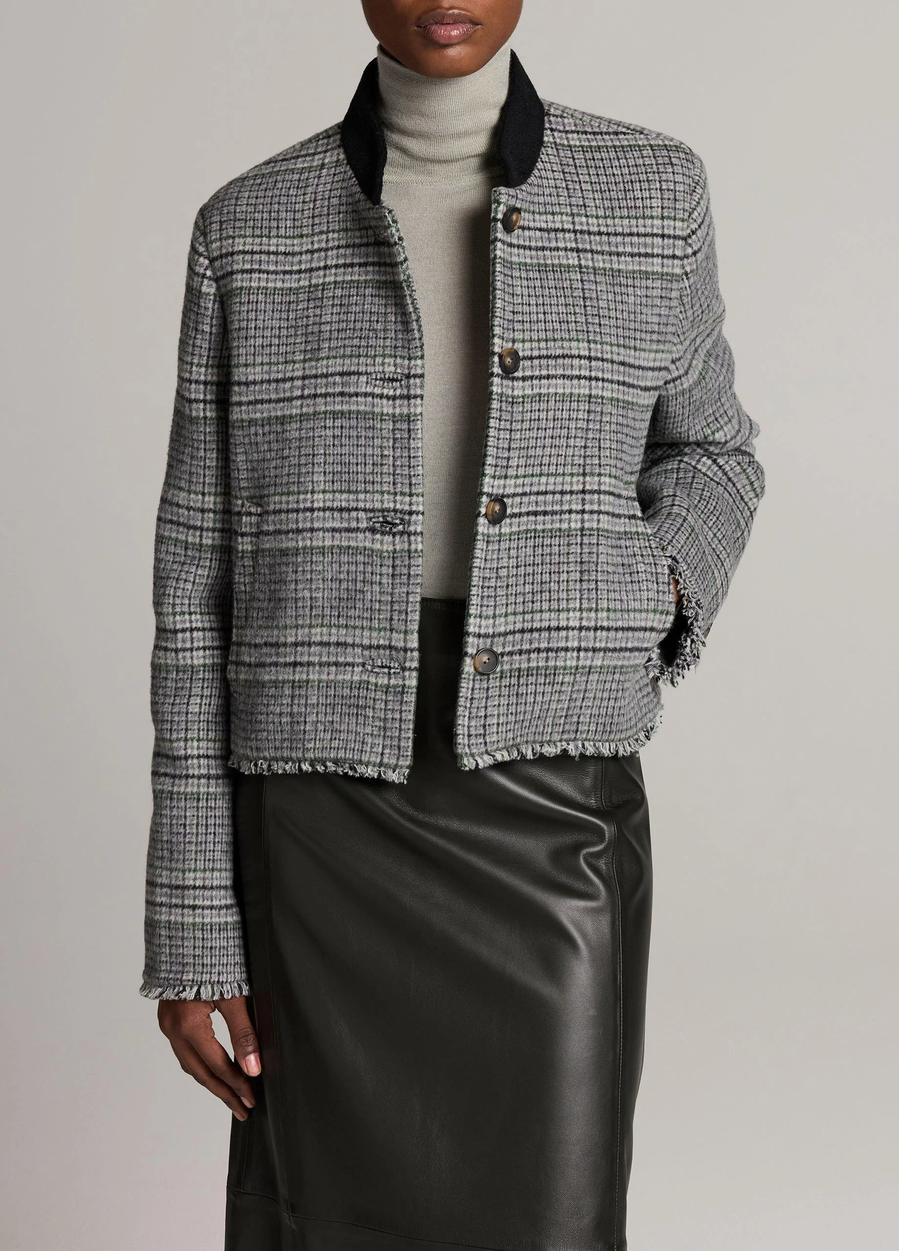 Glen Plaid Wool-Blend Jacket - 1