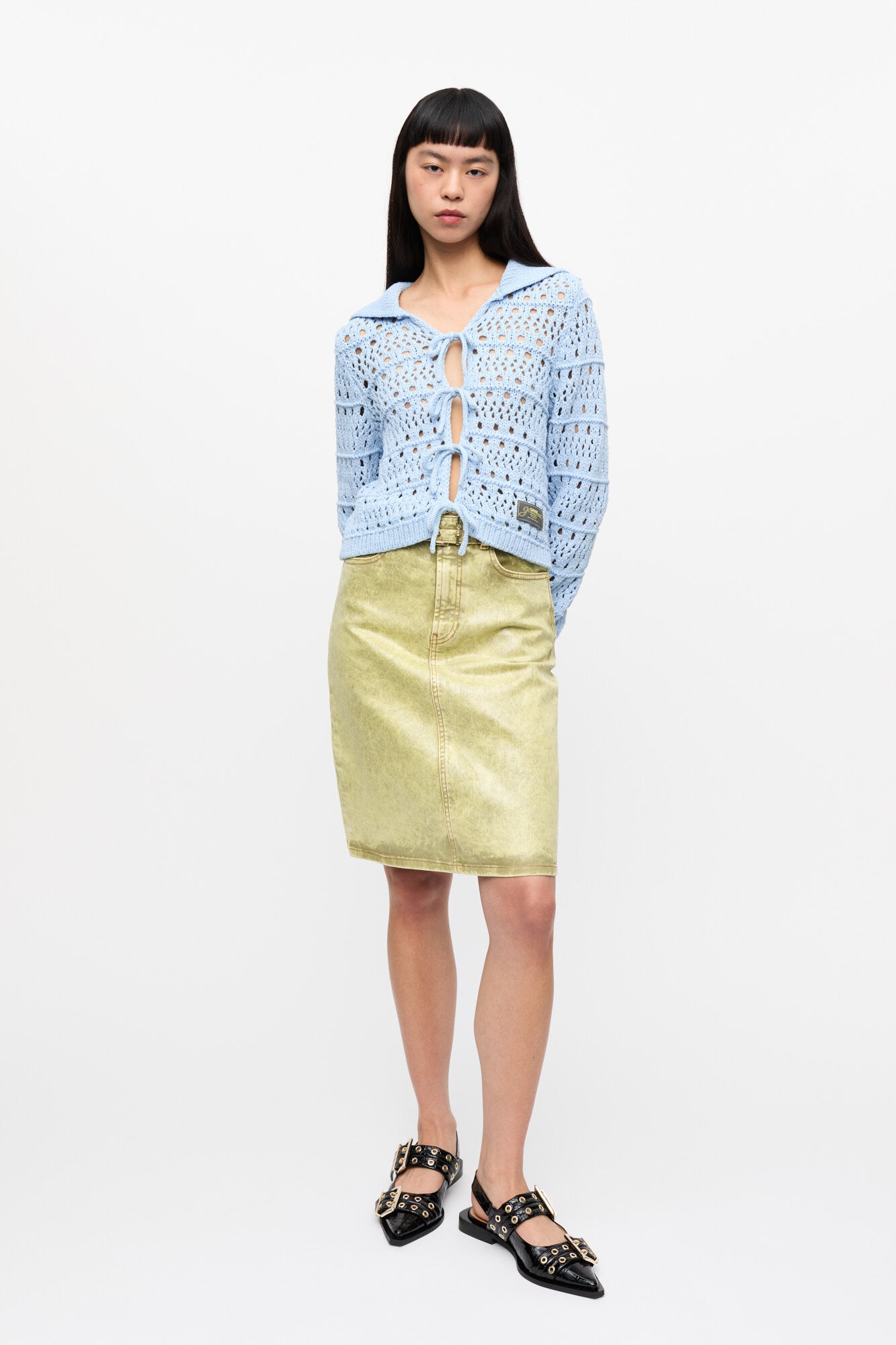 BLUE TIE STRING CARDIGAN - 4
