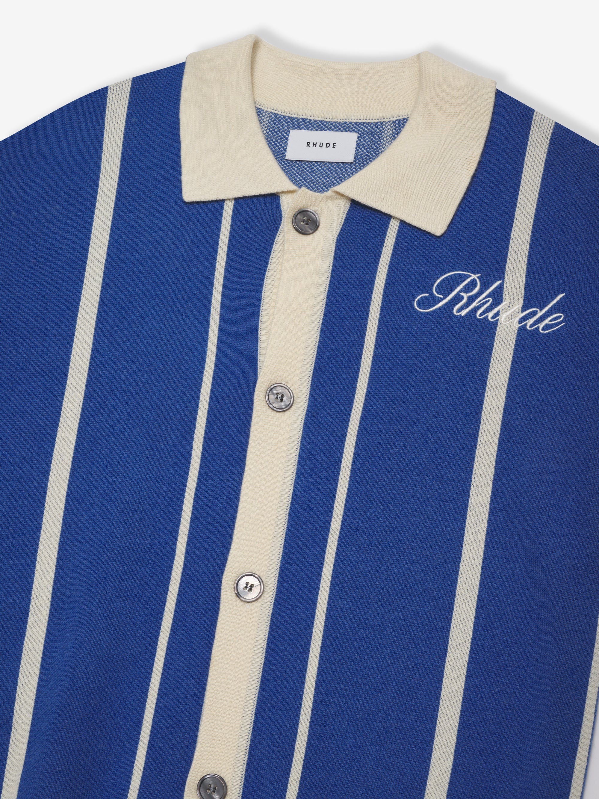 STRIPED KNIT CASHMERE POLO - 3