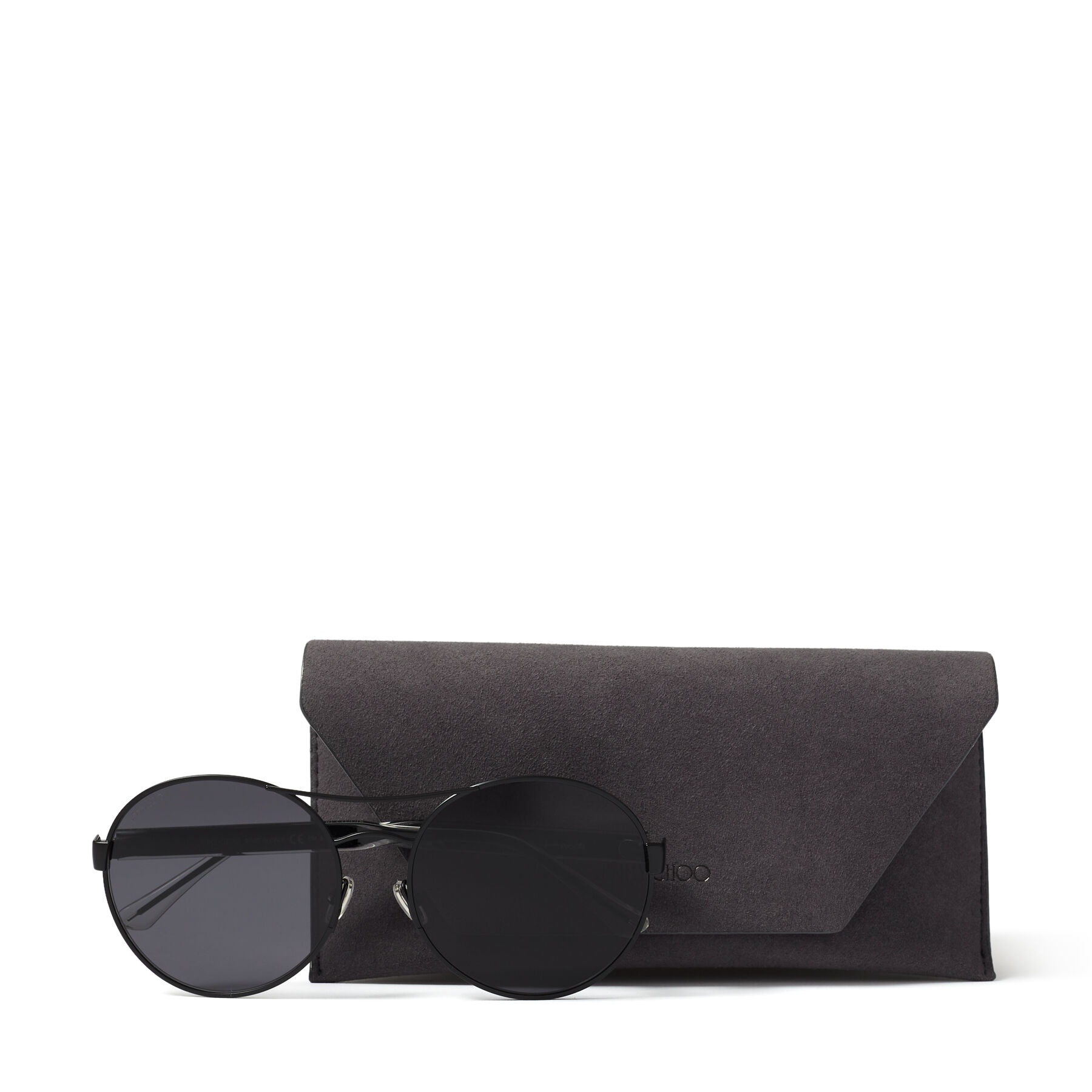 Yann
Black Round-Frame Sunglasses with Repeat Logo - 4
