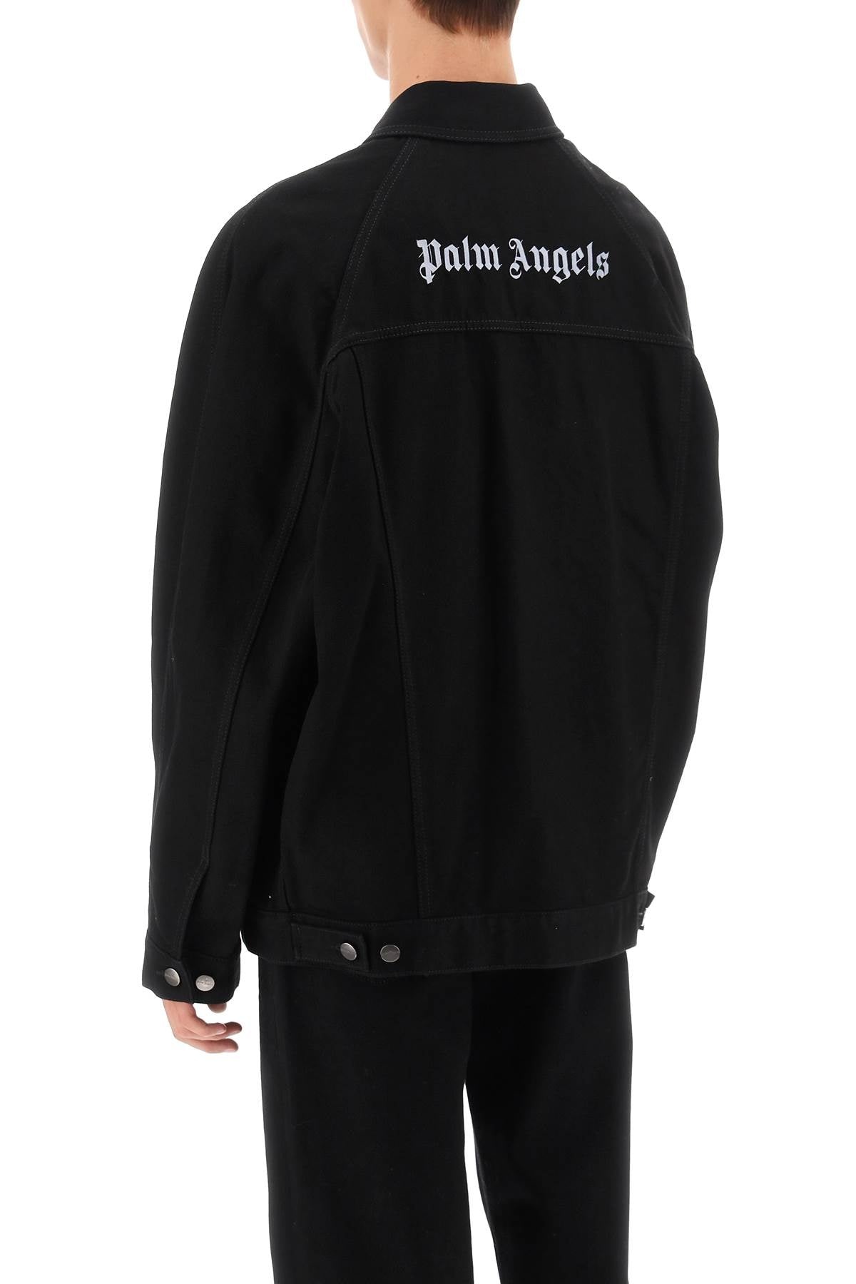 Palm Angels Denim Jacket With Logo Embroidery Men - 3