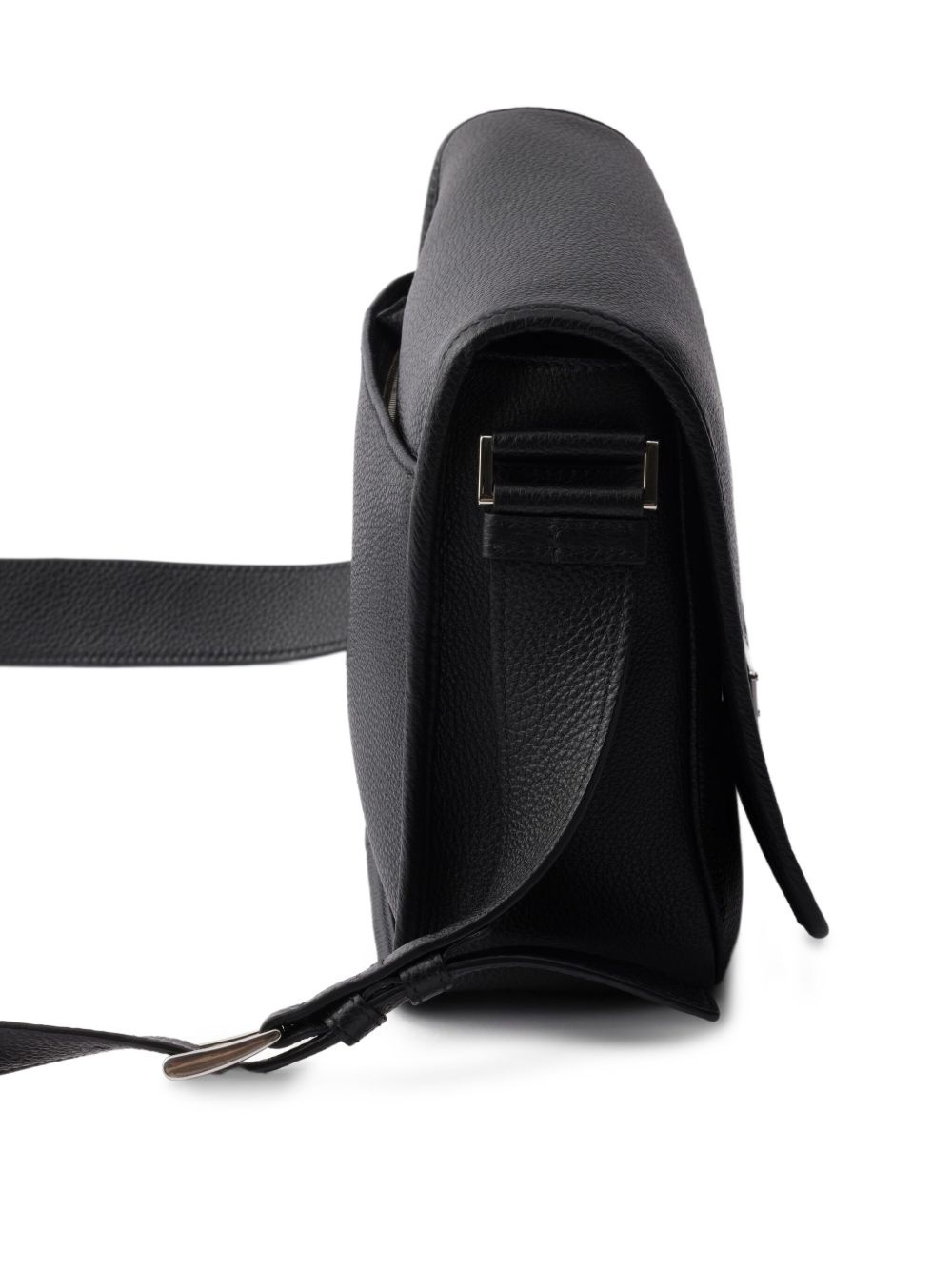textured leather messenger bag - 6