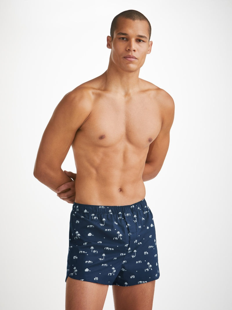Men's Modern Fit Boxers Nelson 99 Cotton Batiste Navy 2