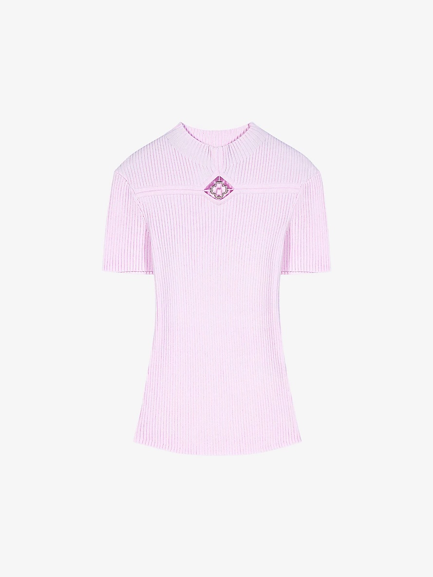 Clover-logo short-sleeve knitted top - 1