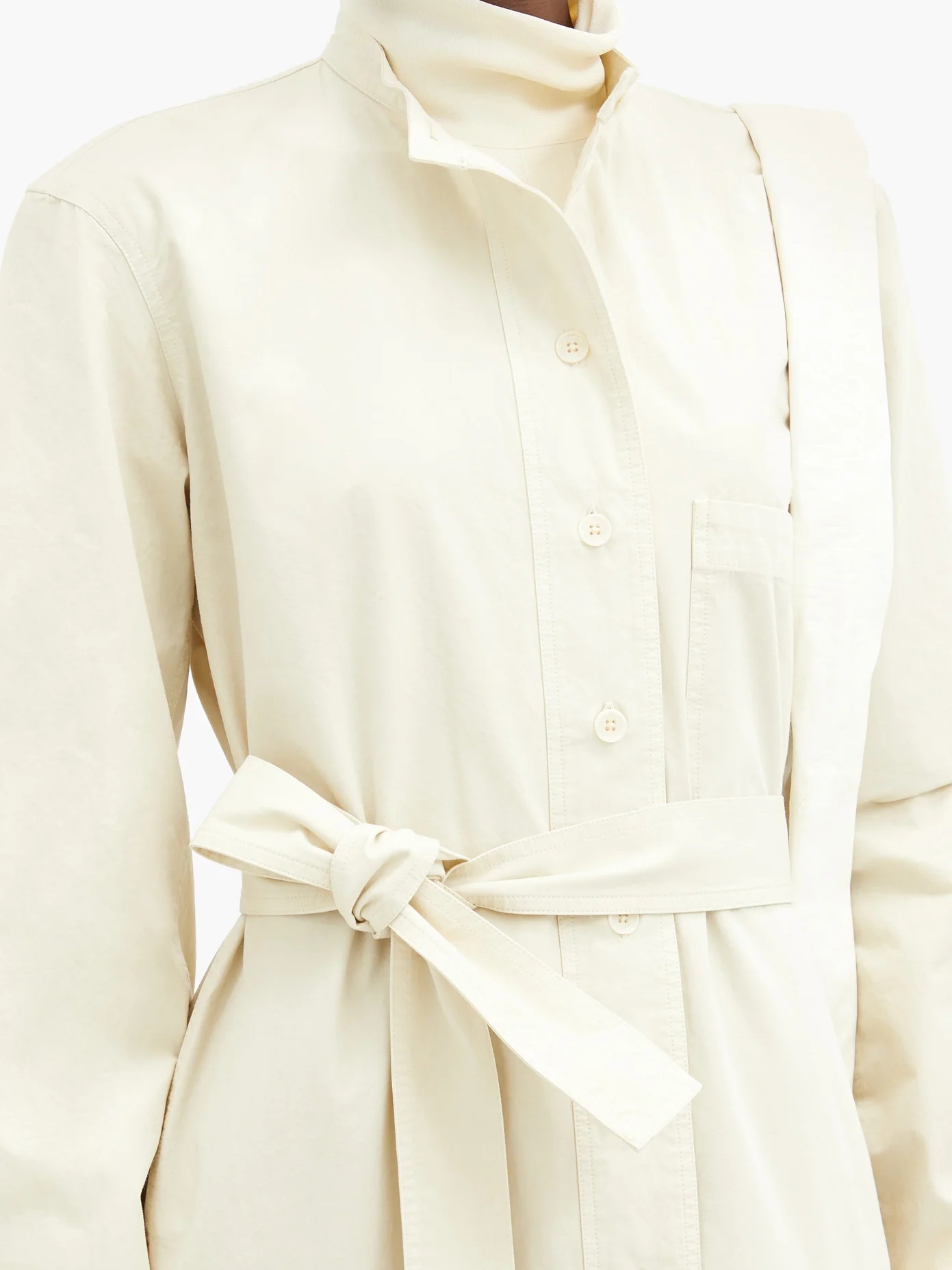 Belted cotton-poplin shirt dress - 3