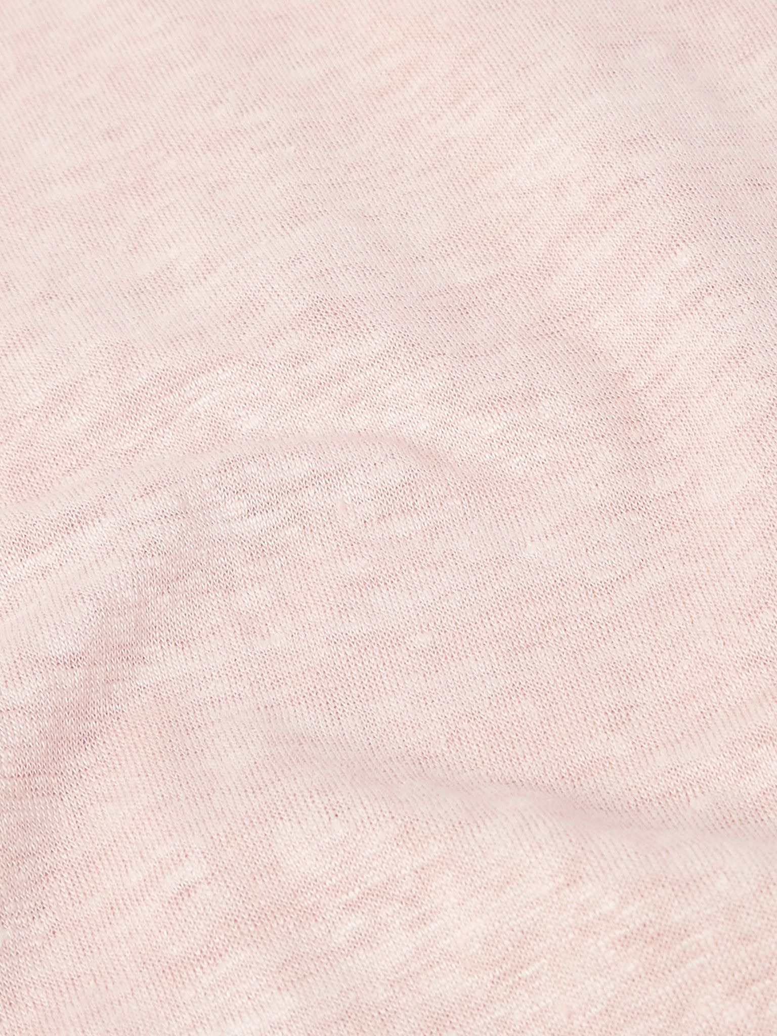 Slim-Fit Linen Polo Shirt Pink - 5