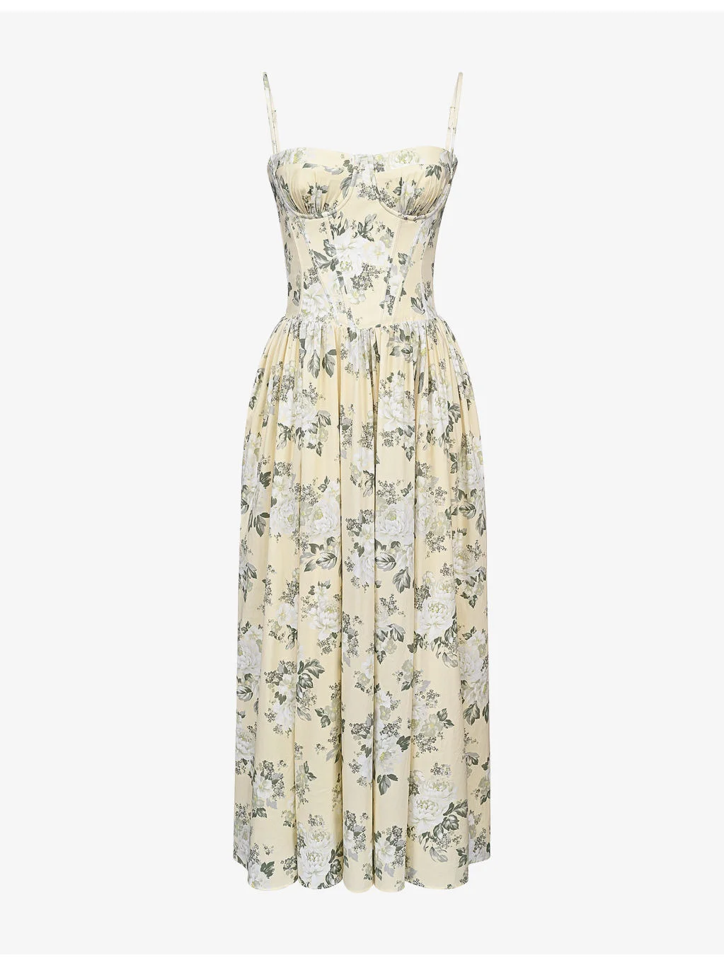 Rona Floral Cotton Midi Dress - 1