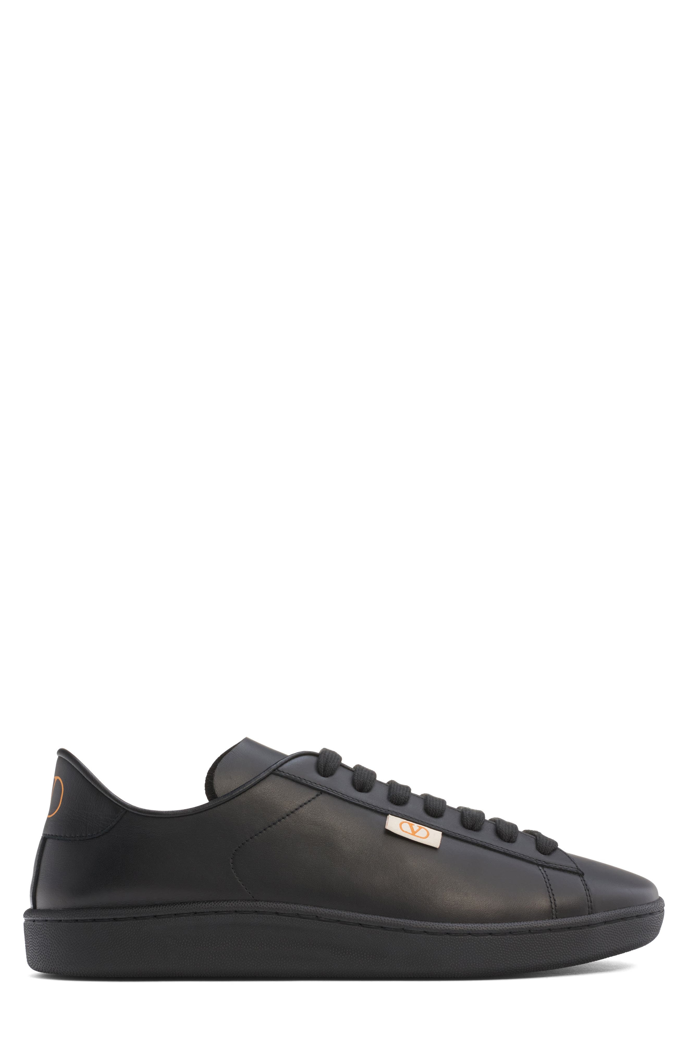 Valentino Garavani Calfskin Leather Sneaker in Nero/Pumpkin/Nero at Nordstrom - 3