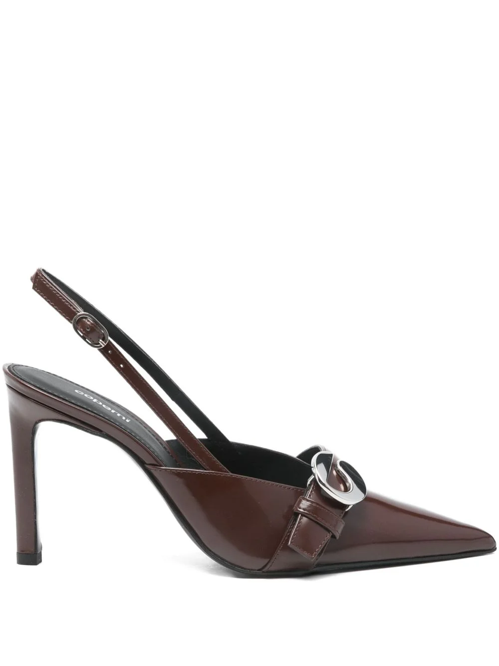 95mm leather heeled pumps - 1