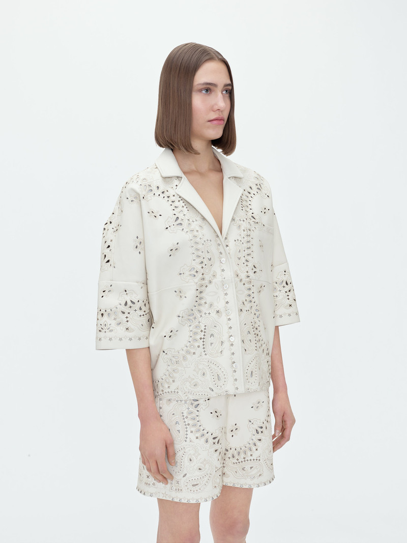 AMIRI LEATHER BANDANA SHIRT outlook
