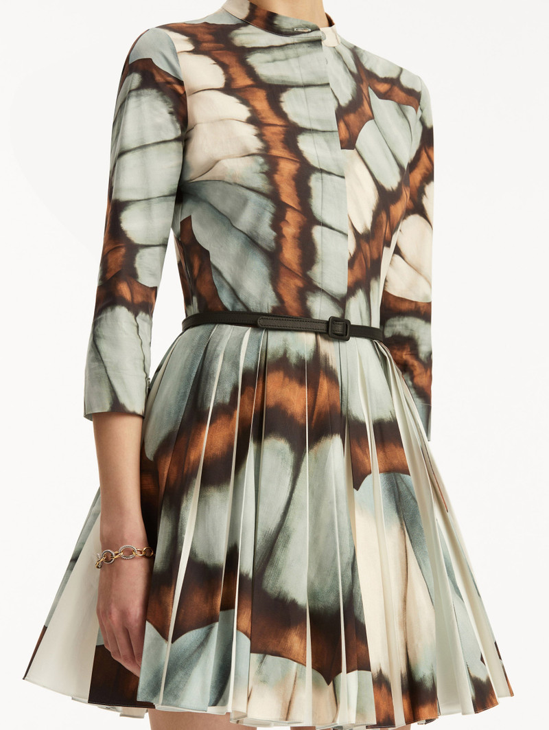 ABSTRACT BUTTERFLY COTTON POPLIN MINI DRESS 5