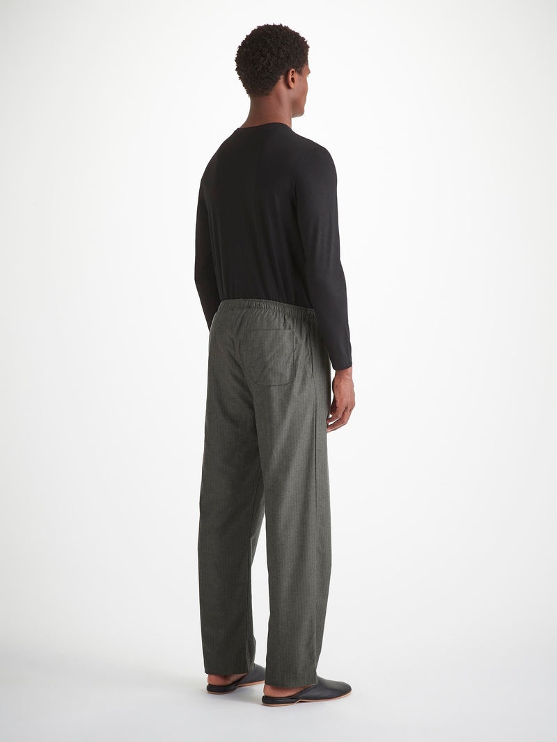 Men's Lounge Pants Balmoral Brushed Cotton Charcoal - 4
