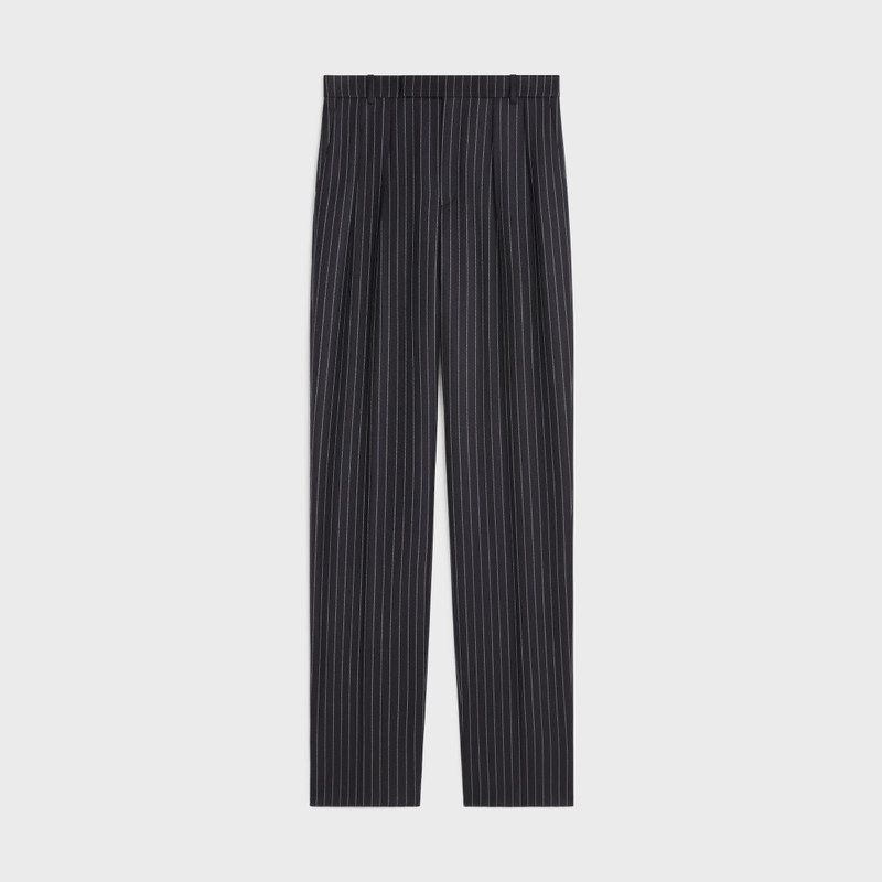 keith pants in striped wool gabardine - 1