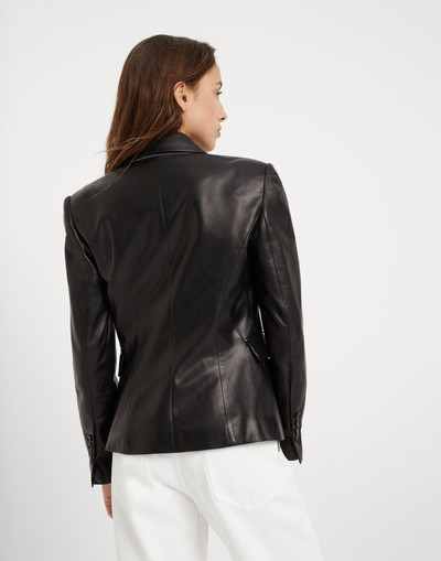 Brunello Cucinelli Nappa leather jacket with monili outlook