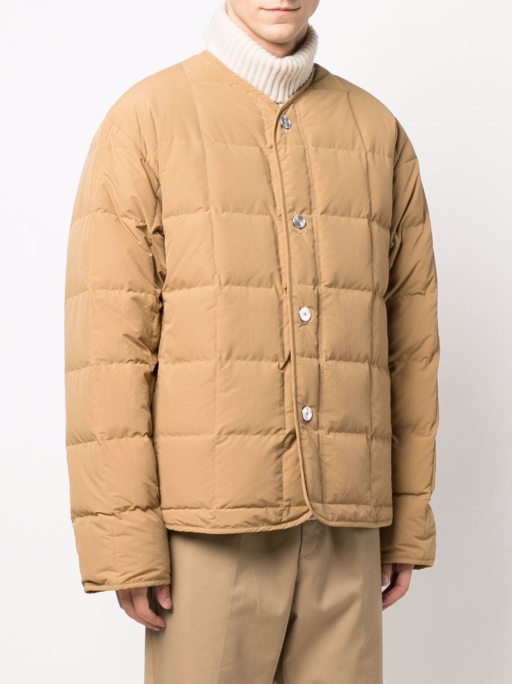 quilted-finish padded coat - 3