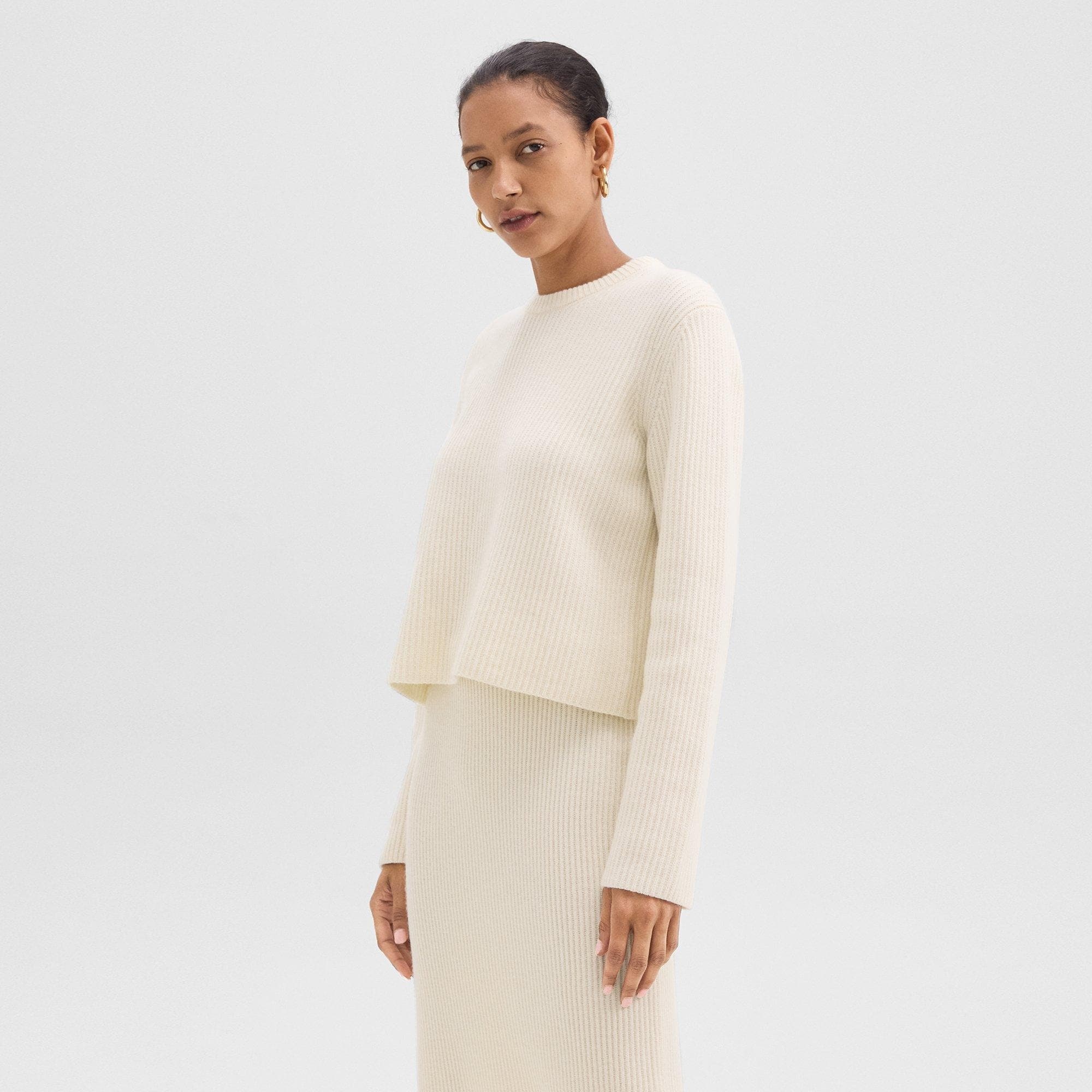 Crewneck Sweater in Felted Wool-Cashmere - 3