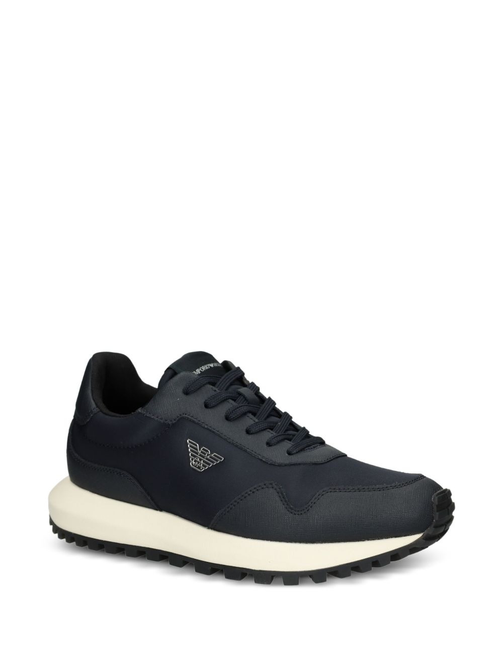 logo-appliqué panelled sneakers - 2