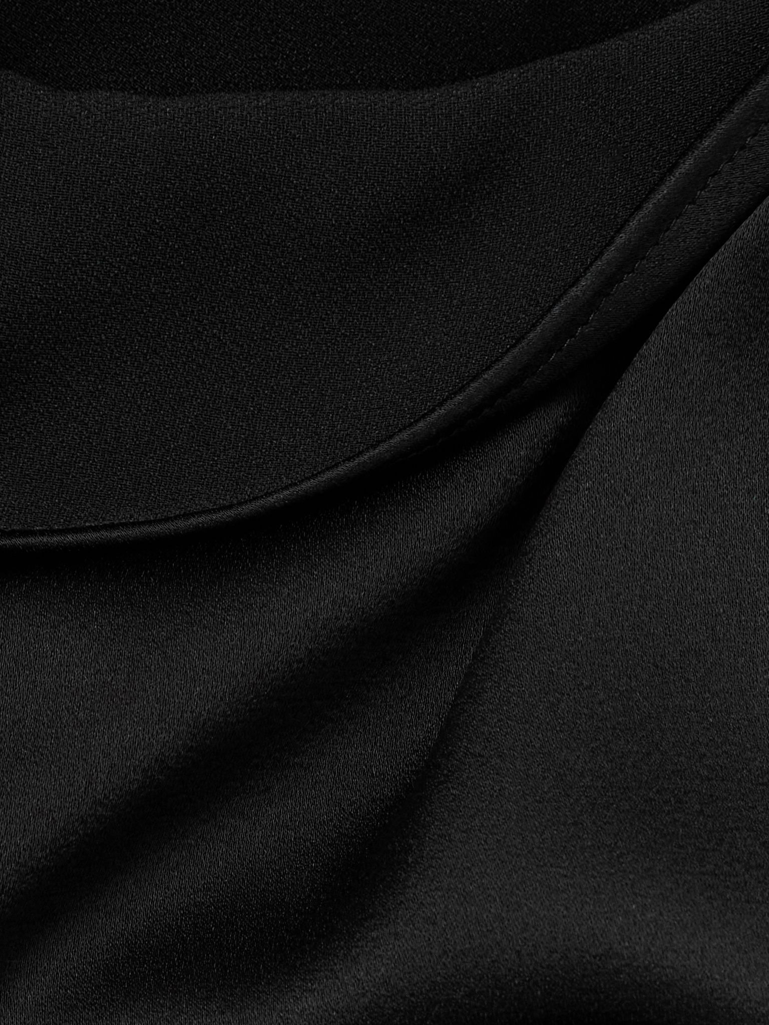 Draped satin-crepe gown Black - 5