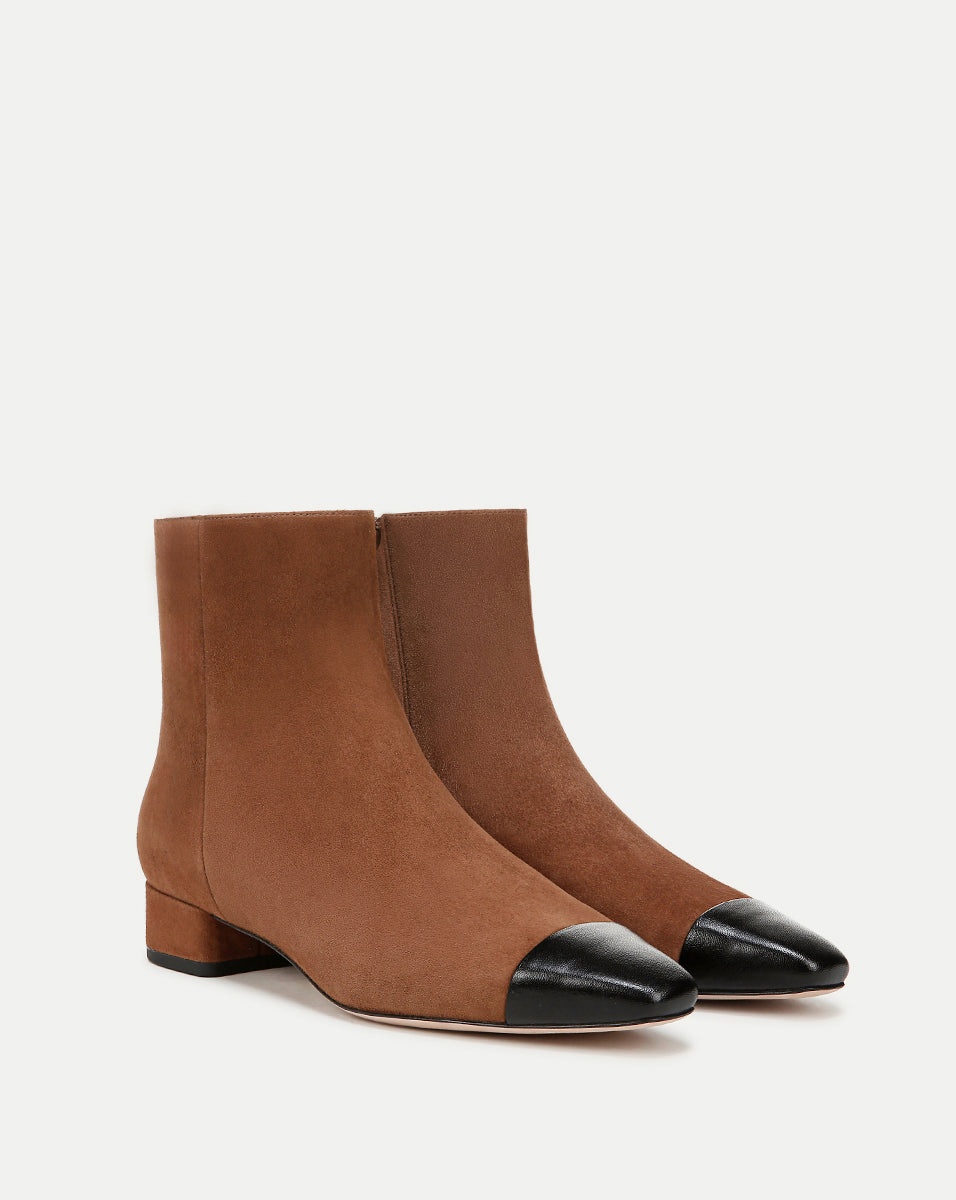 CECILE SUEDE CAP-TOE BOOTIE - 2