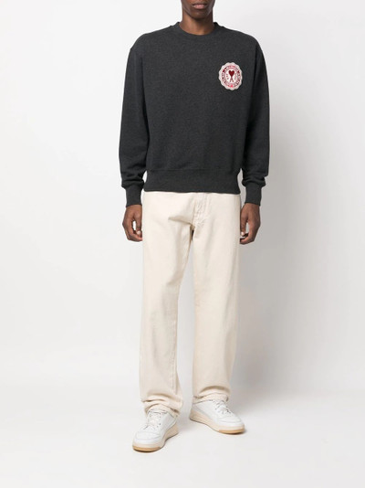 AMI Paris logo-patch crew-neck sweatshirt outlook