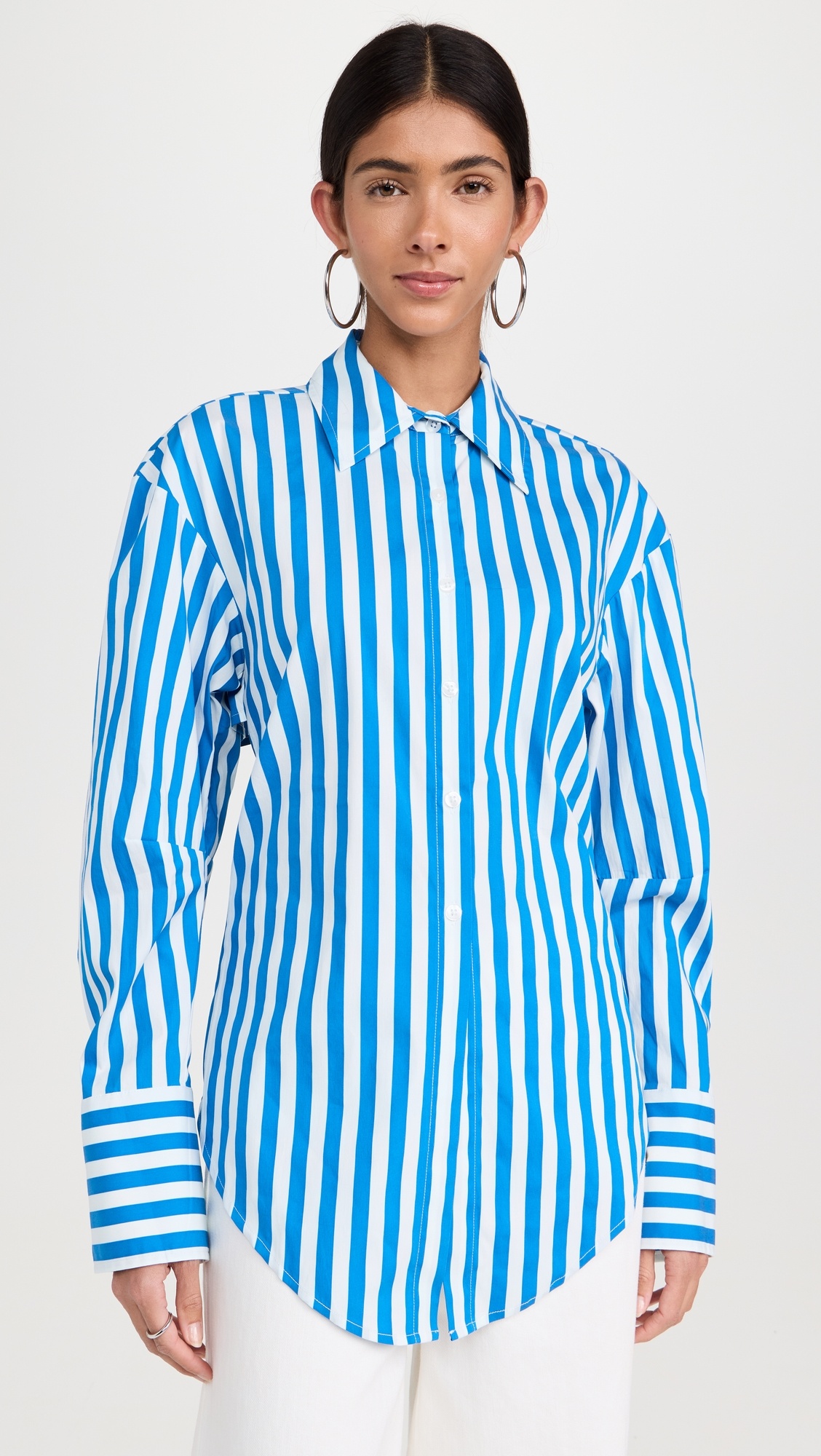 Loch Striped Poplin Button Up Top - 6