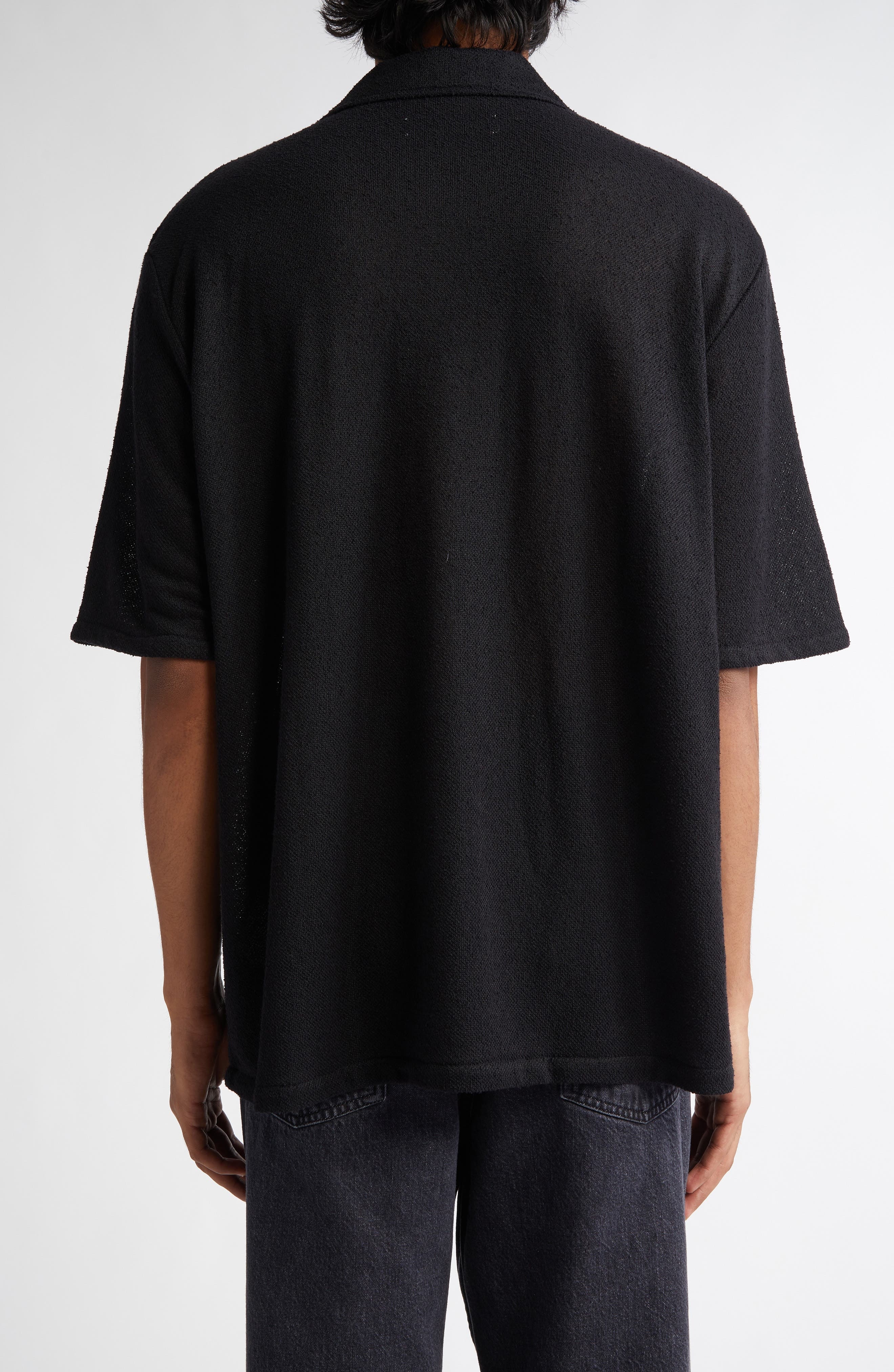 OUR LEGACY Boxy Bouclé Button-Up Shirt in Black Boucle at Nordstrom - 2