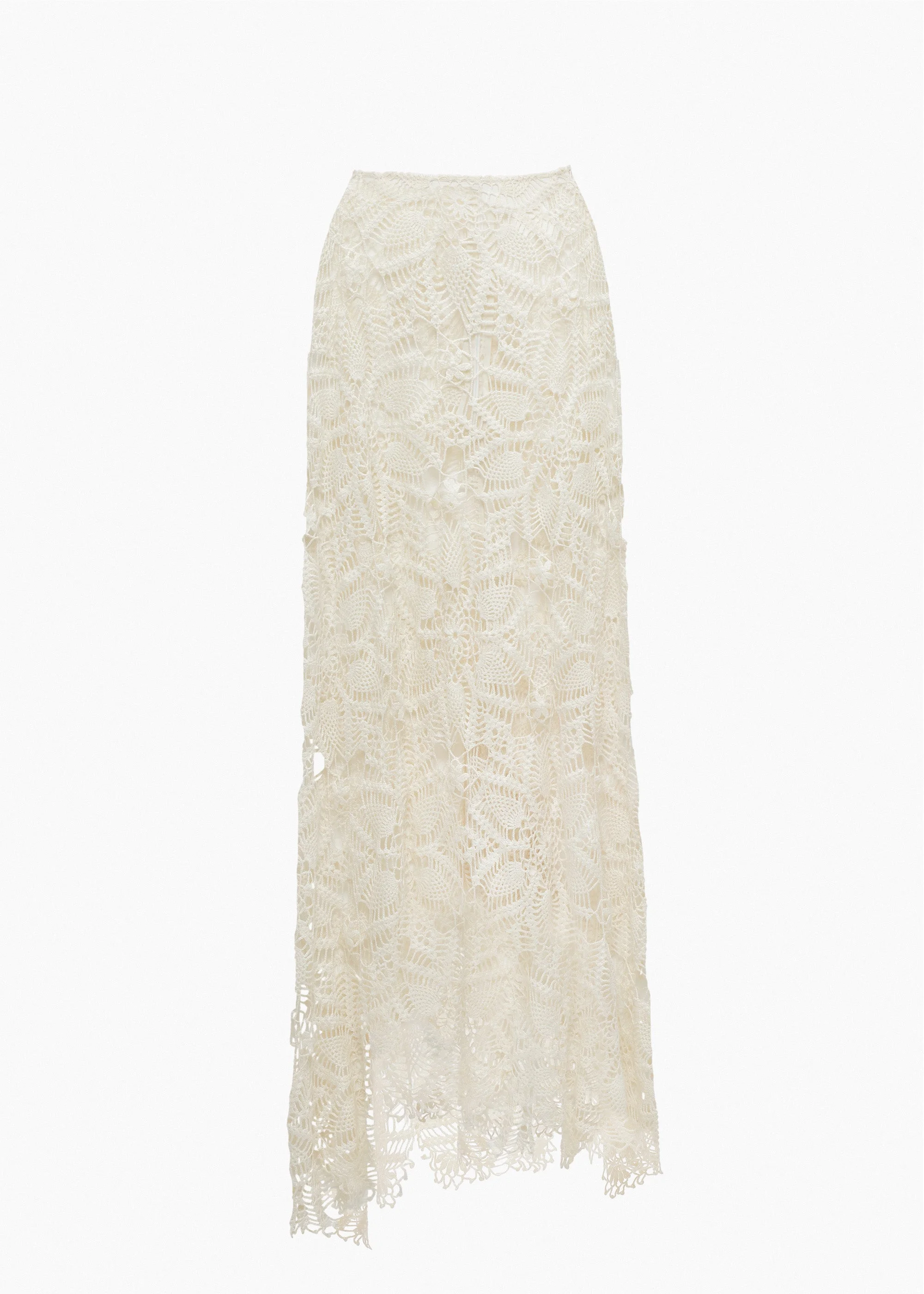 Crochet maxi skirt in cream - 1