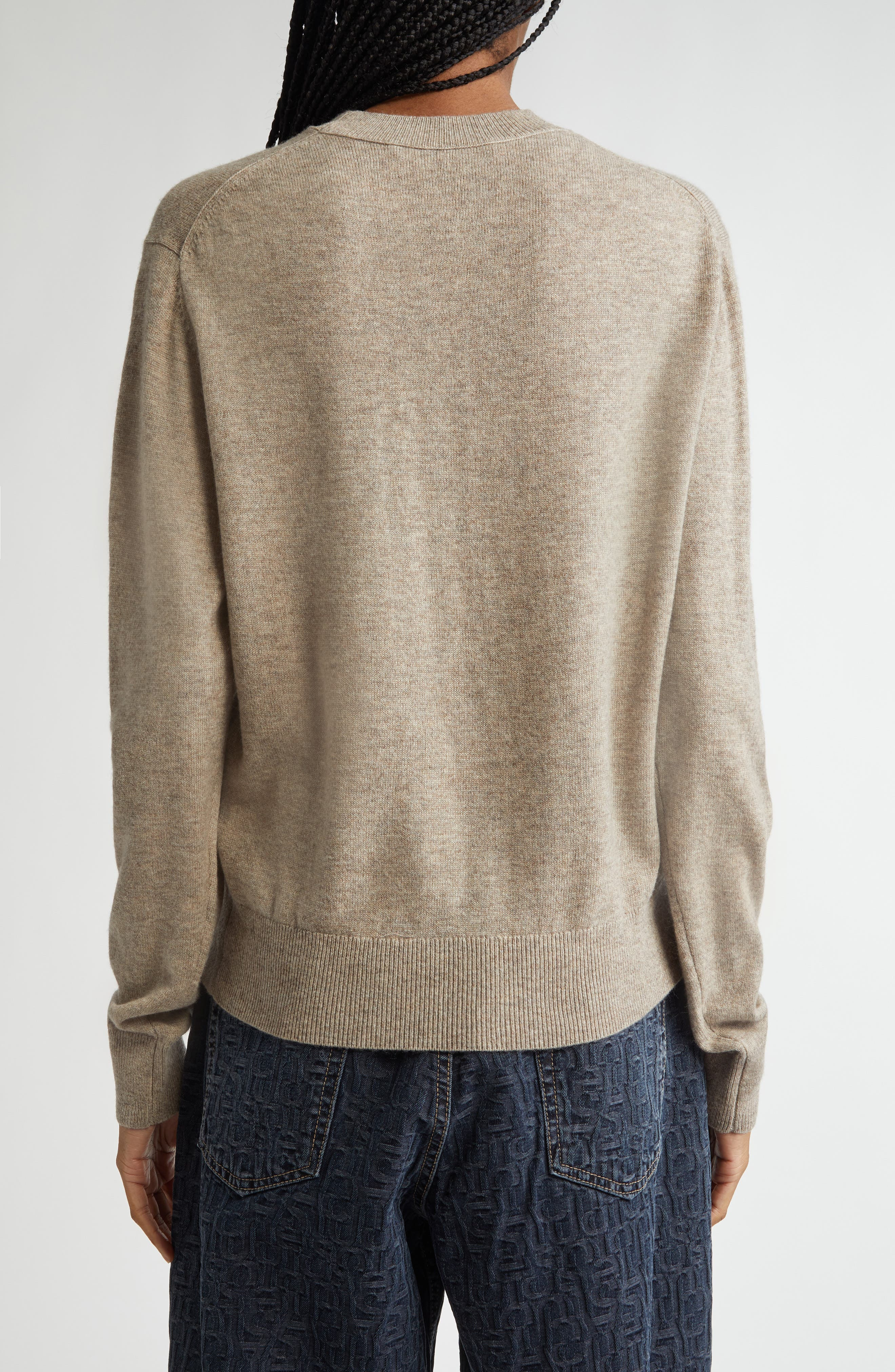 Acne Studios Wool & Yak Hair Sweater in Greige Melange Drn at Nordstrom - 2