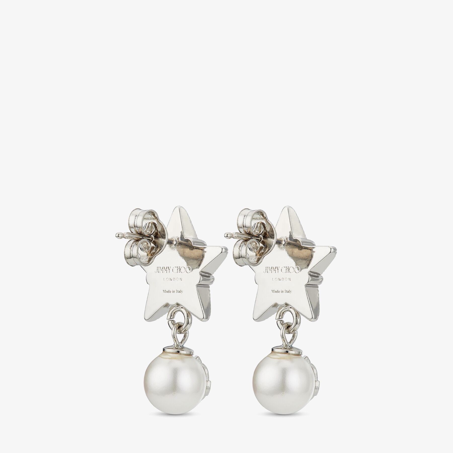 Crystal Star Earrings
Silver-Finish Metal Star Earrings with White Resin Pearls and Swarovski Crysta - 5