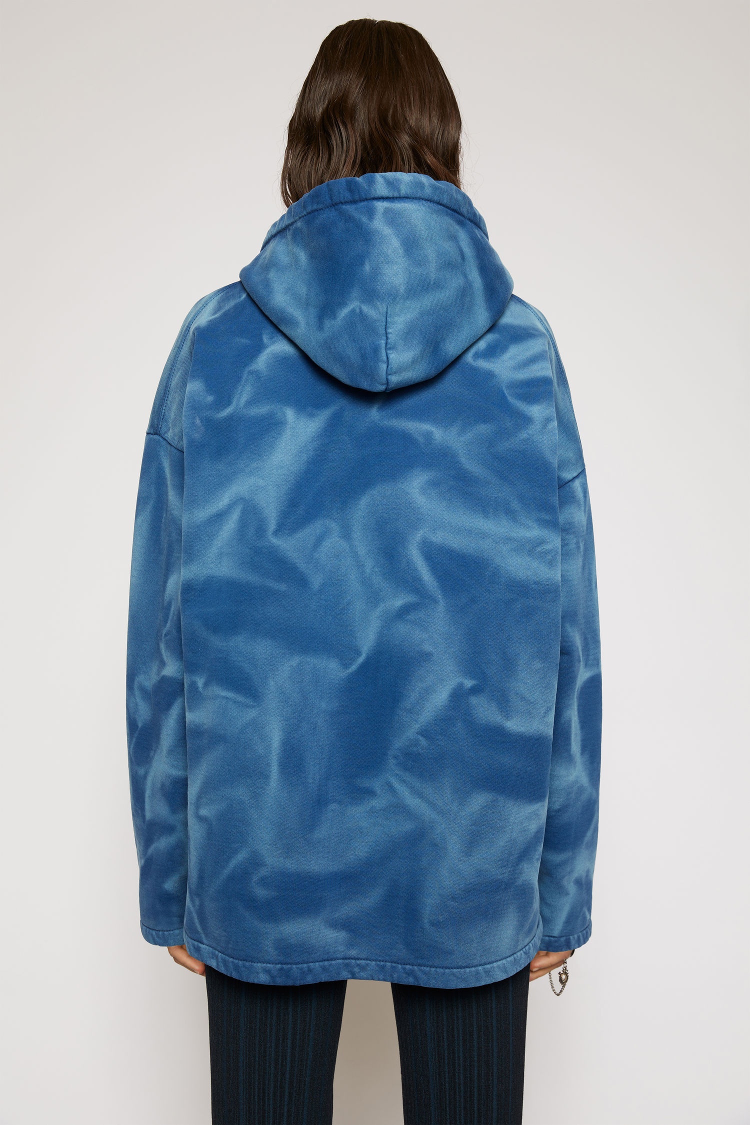 Spray-paint hooded sweatshirt deep blue - 4