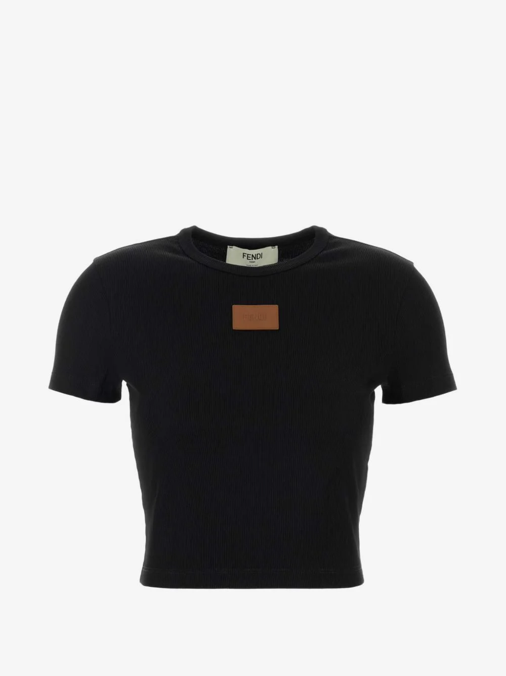 ribbed logo-patch T-shirt - 1
