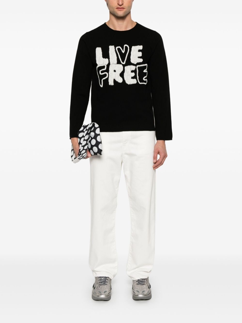 Live Free-embroidered sweater - 2