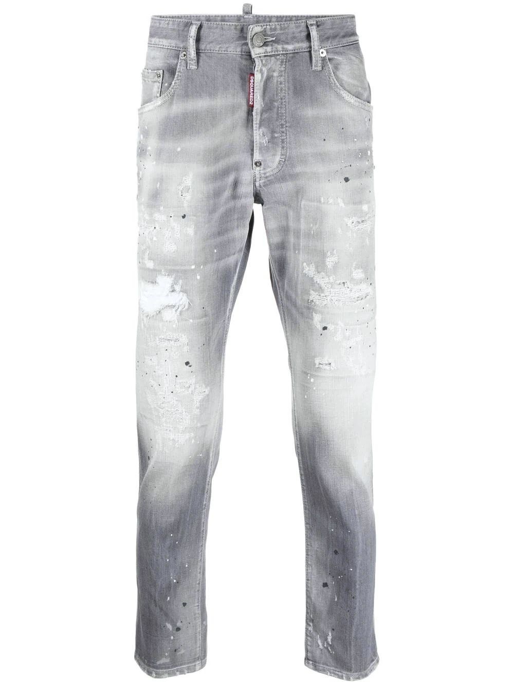 acid-wash straight-leg jeans - 1