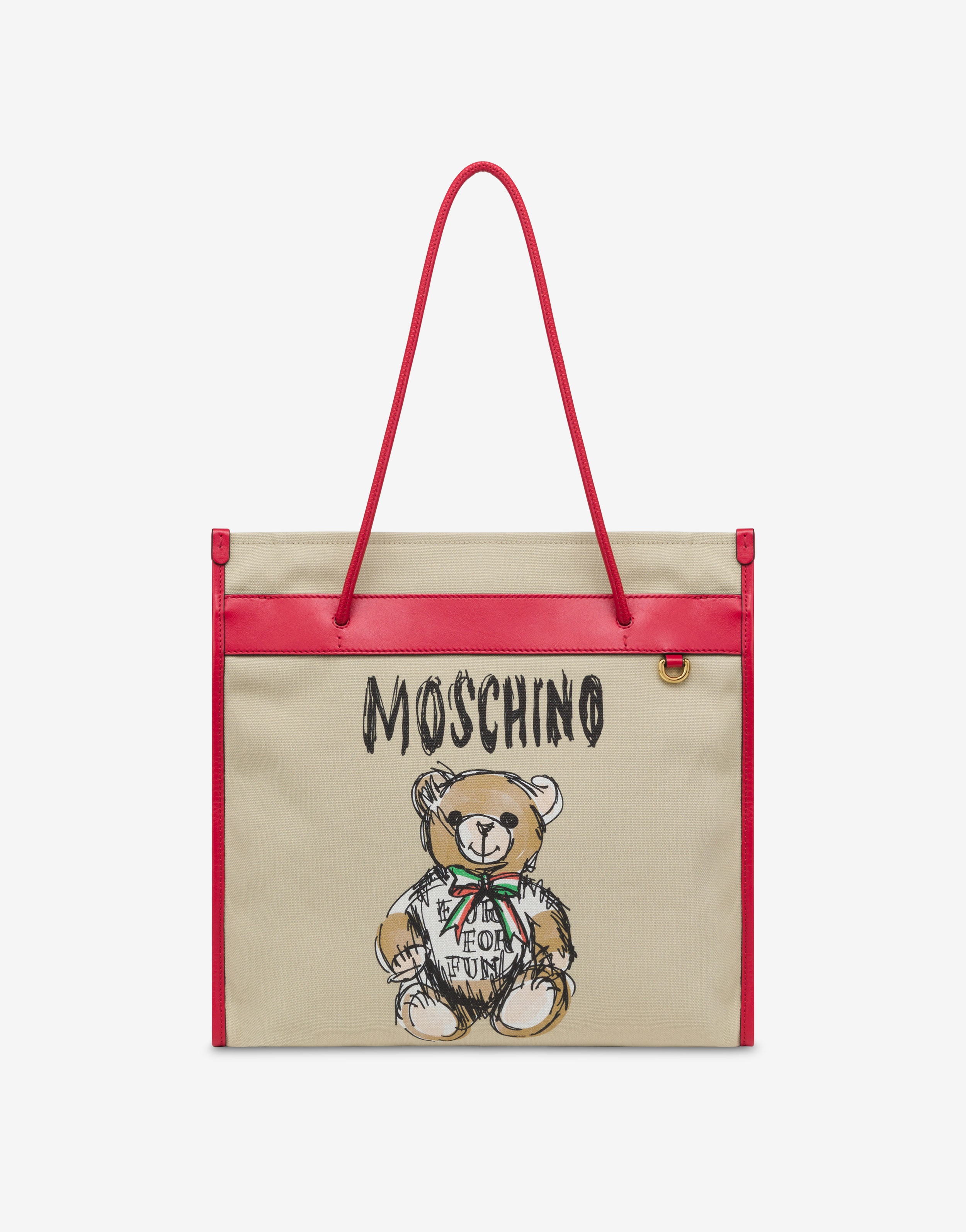 DRAWN TEDDY BEAR CANVAS SHOPPER - 1