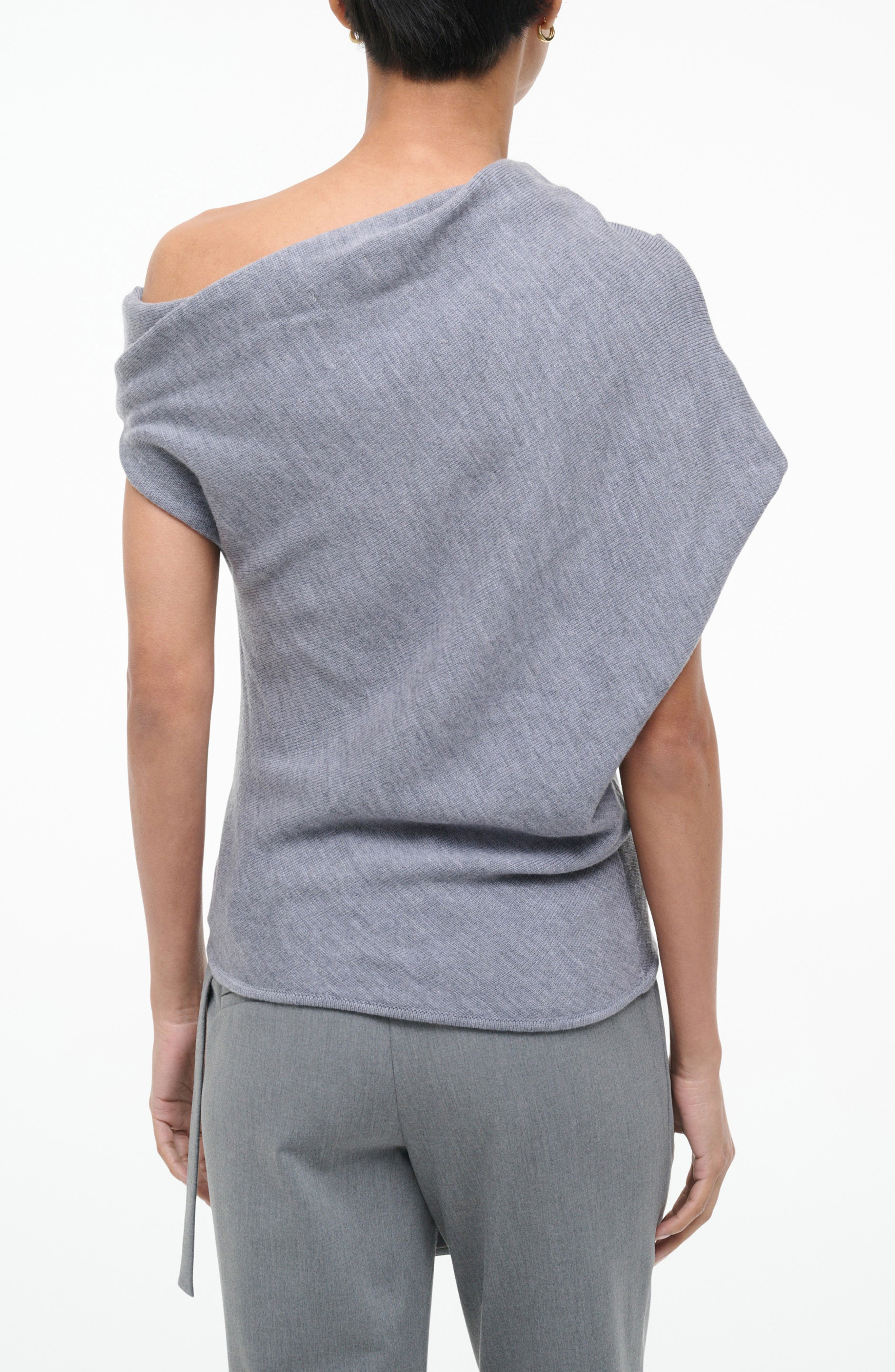 STAUD Mabel One-Shoulder Sweater in Heather Grey at Nordstrom - 2