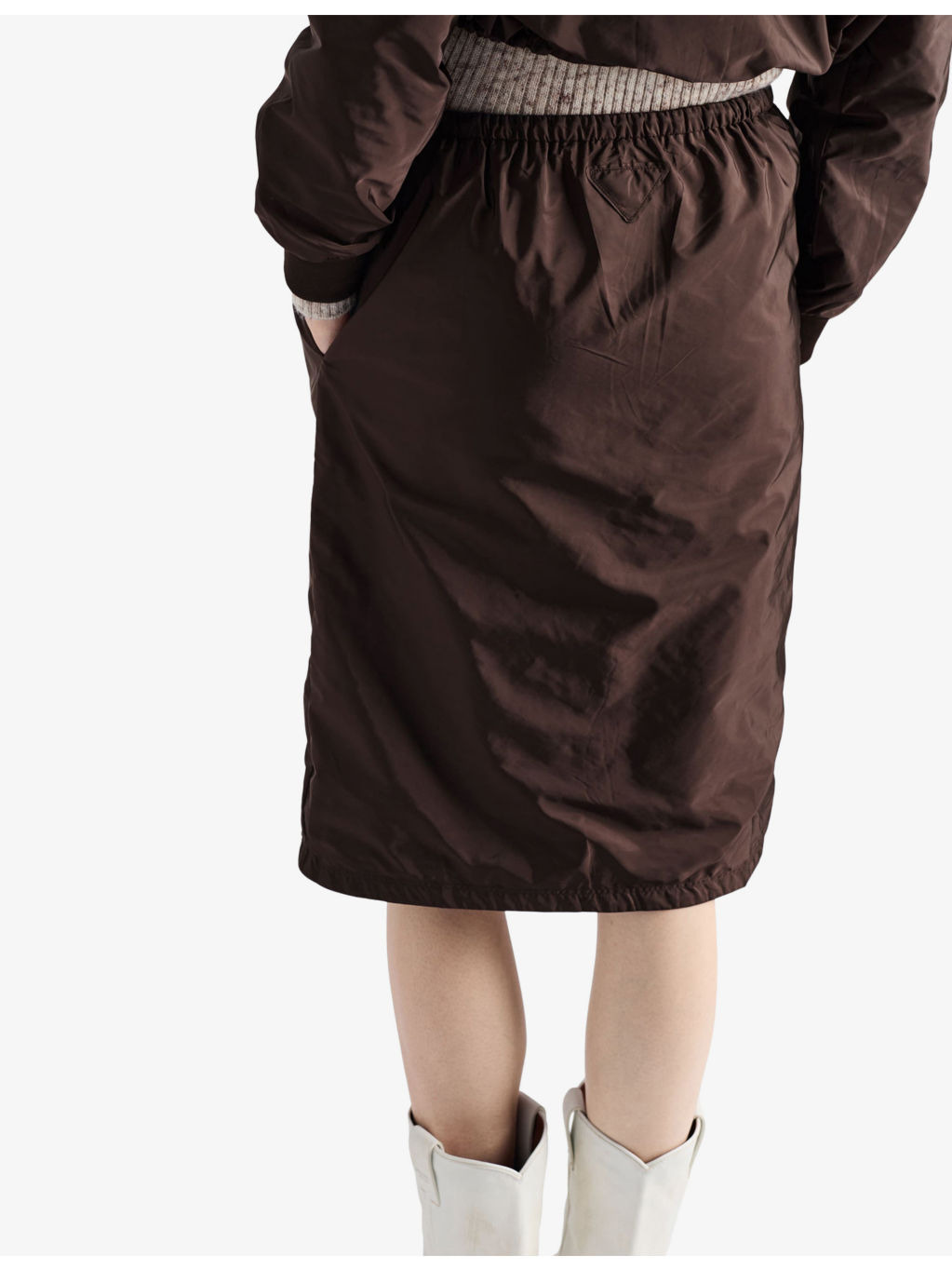 Reversible Re-Nylon and Cotton-Jersey Midi Skirt - 5